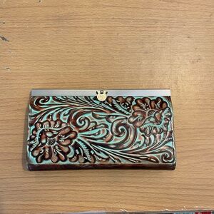 Patricia Nash Turquoise Tooled Cauchy Wallet